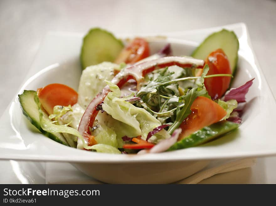 Close-Up Photo of Vegetable Salad on Bowl