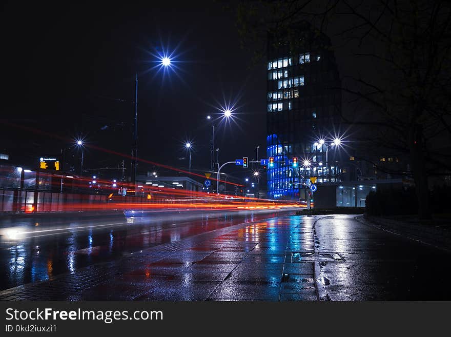 Time Lapse Photography of Road during Night Time