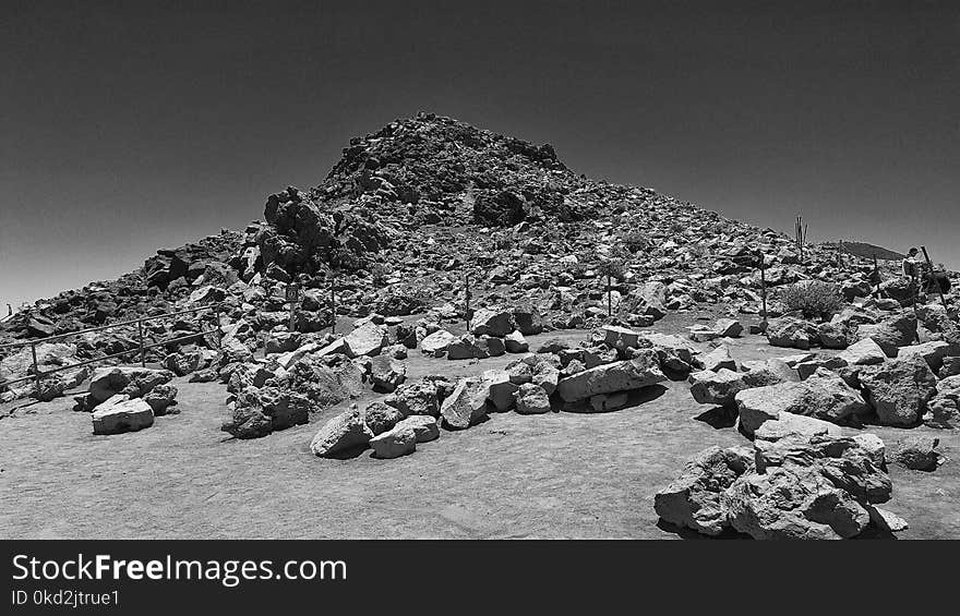 Mountain of Trash Grayscale Photo