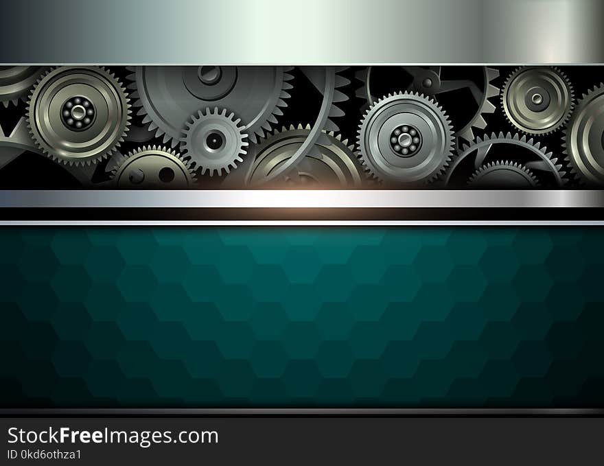 Background metallic with technology metal gears, vector illustration. Background metallic with technology metal gears, vector illustration.