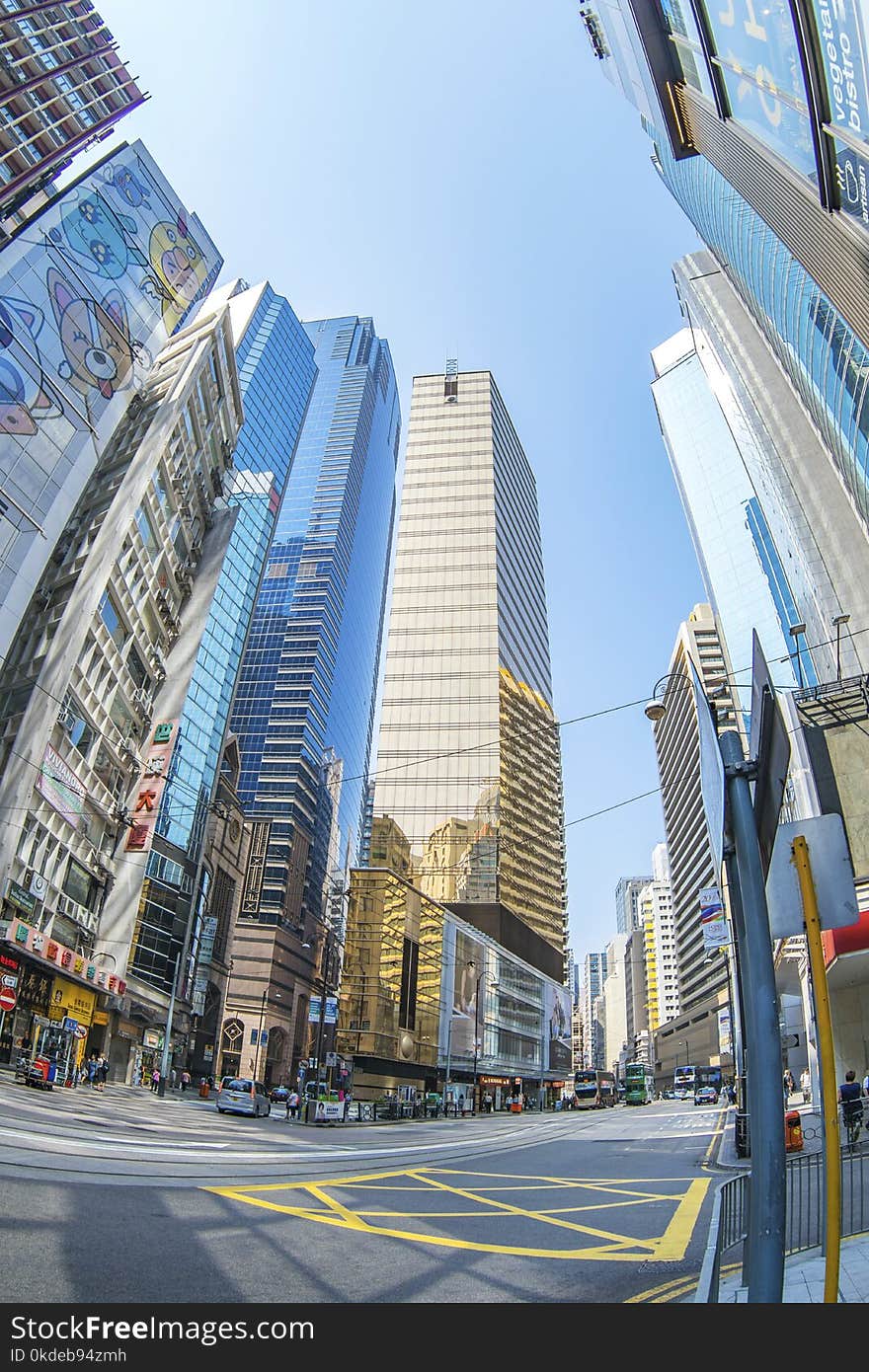 Grey and Blue Concrete Buildings