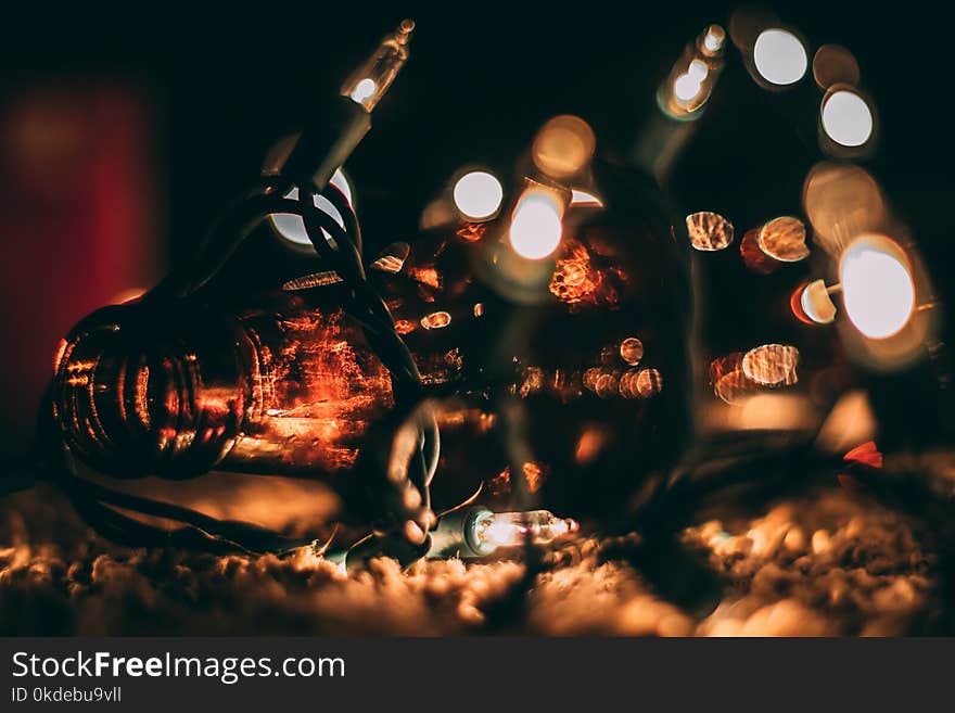 Shallow Focus Photography of String Lights