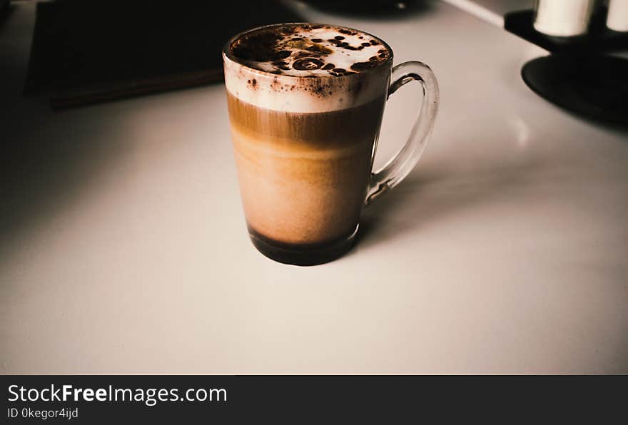 Clear Glass Mug Filled With Coffee