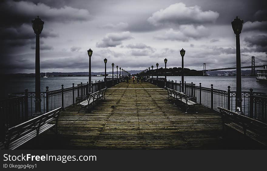 Brown Wooden Bridge Near Body of Water