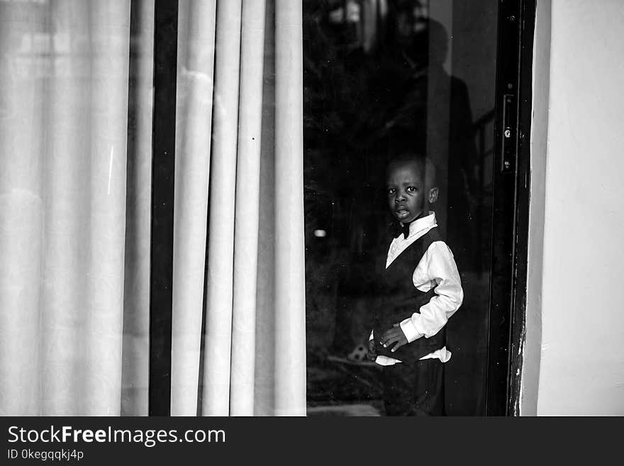 Boy Wearing White Dress Shirt