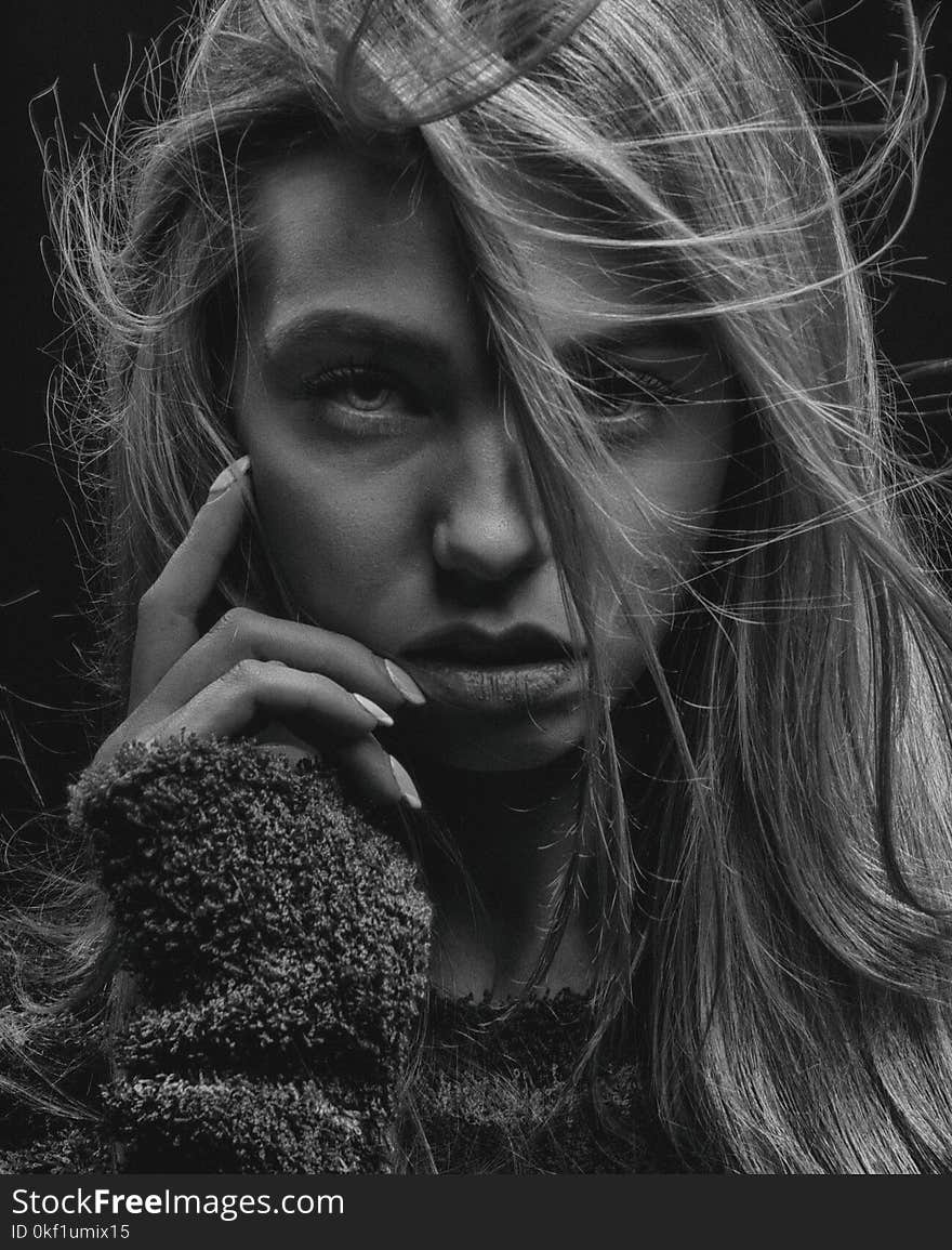 Monochrome Photography of a Woman