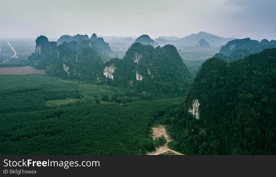 aerial view landscape of Mountain in Krabi Thailand .