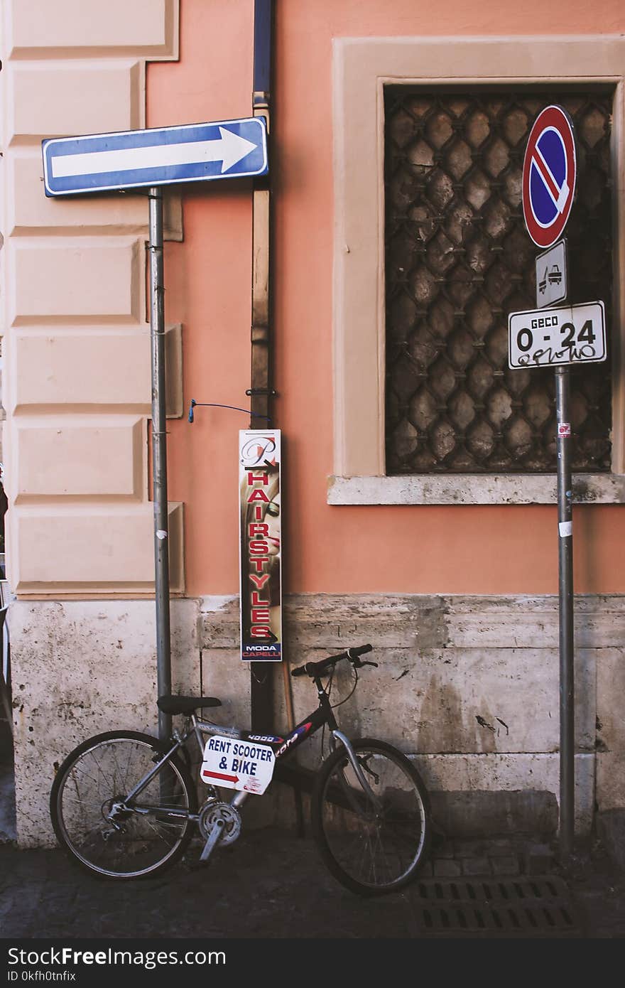 Black Full-suspension Bike on Road