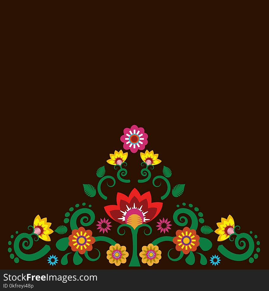 Mexican floral illustration pattern motive background. Mexican floral illustration pattern motive background