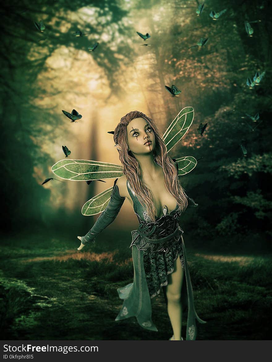 Nature, Green, Fairy, Lady