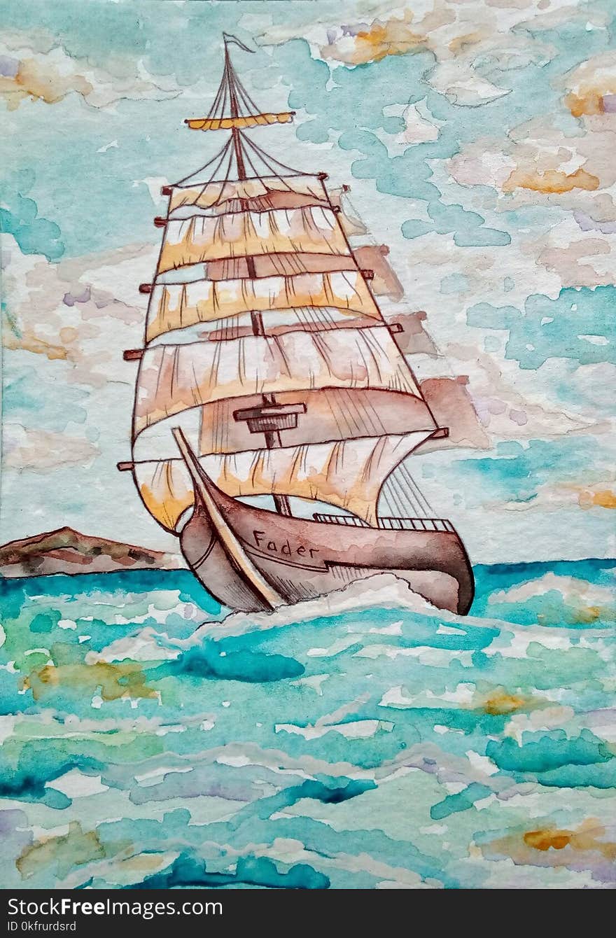 Sailing Ship, Caravel, Brigantine, Full Rigged Ship