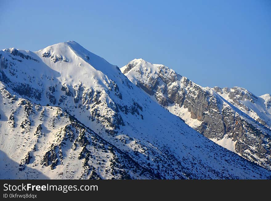 Mountainous Landforms, Mountain Range, Snow, Mountain