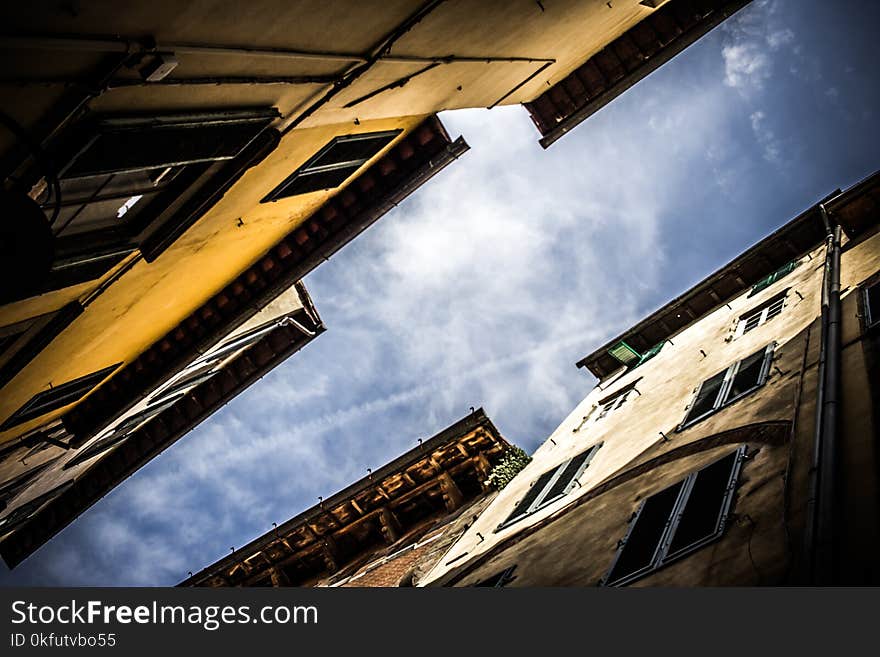 Line of the sky over the buildings in a small italian town. Line of the sky over the buildings in a small italian town