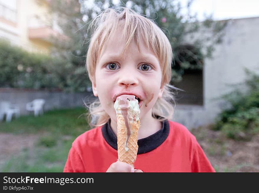 Boy Eating Ice-cream