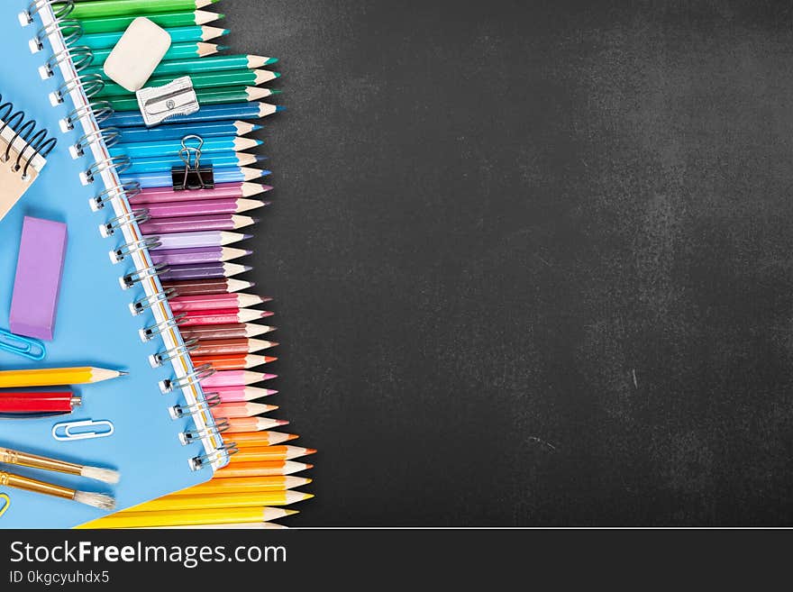 School nobody crayons white collage template copyspace