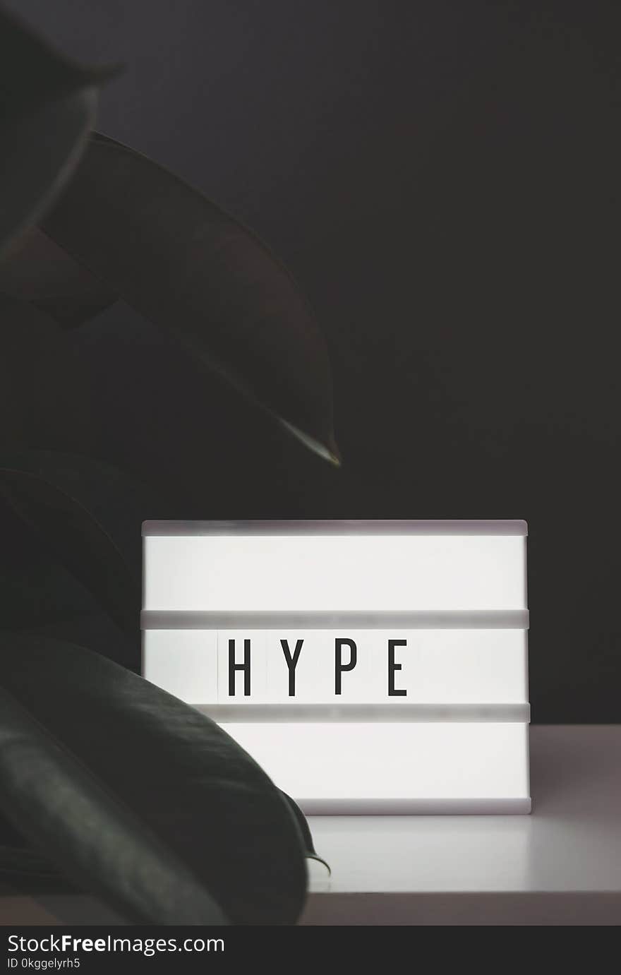 Grayscale Photography of Hype Sign