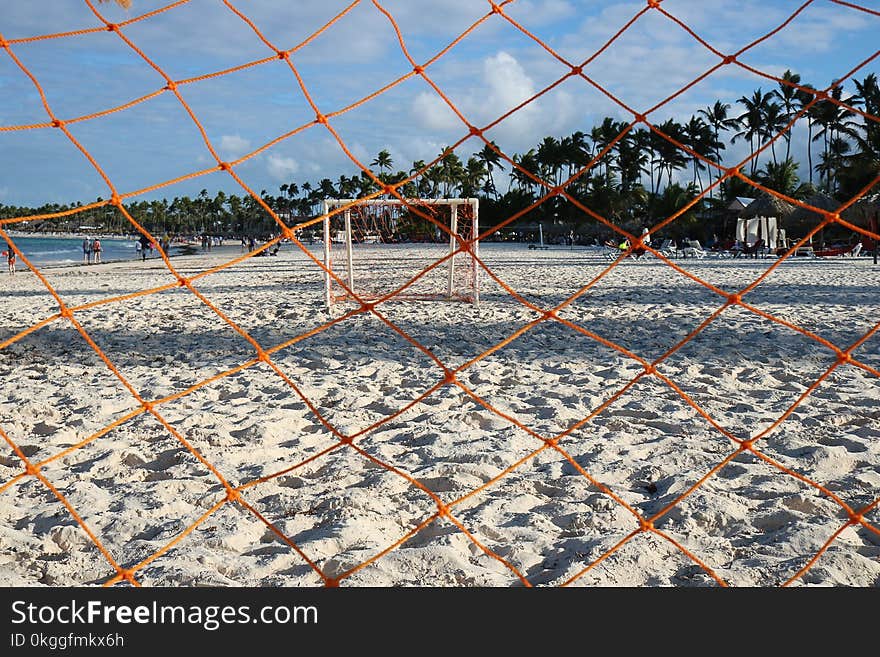 Goalie Net on Seashore