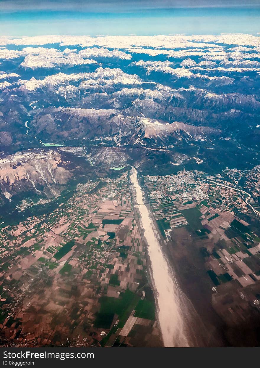 Aerial Photography of Snow Covered Mountains