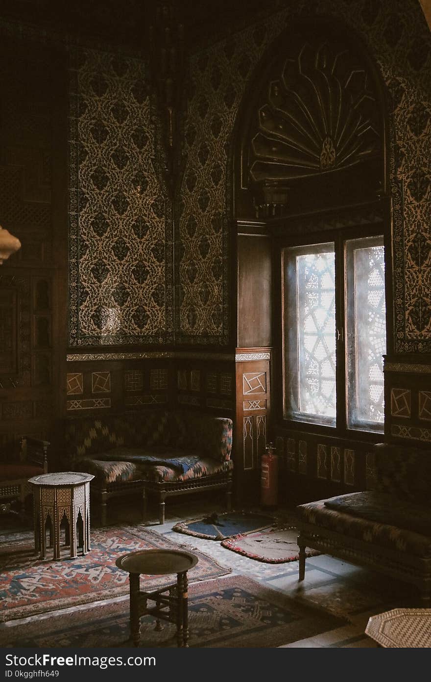 Brown and Beige Living Room Interior