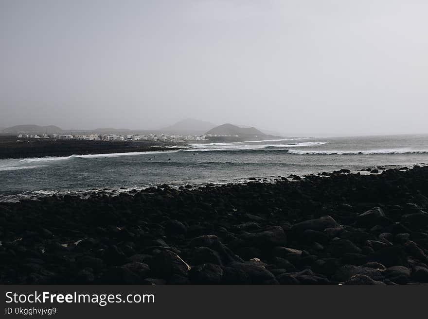 Seashore Beside Mountain