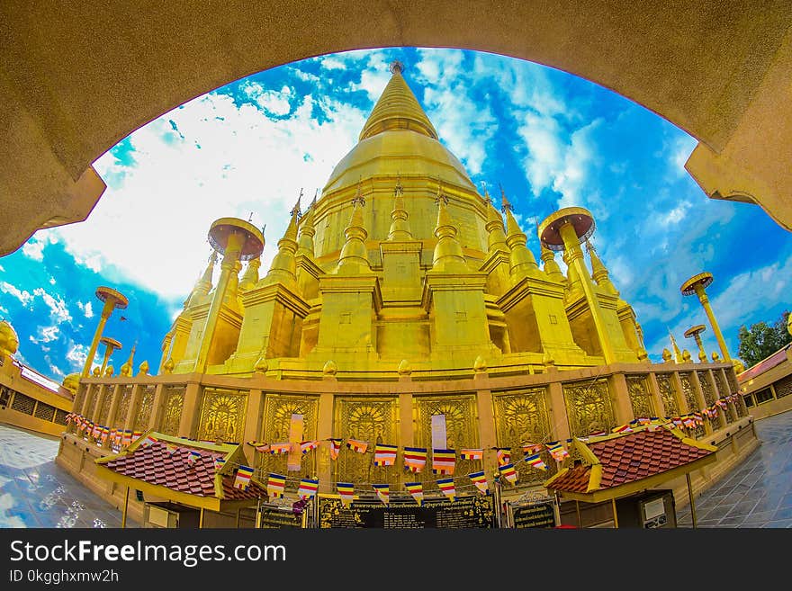 Fisheye Photo of Beige Dome-top Building