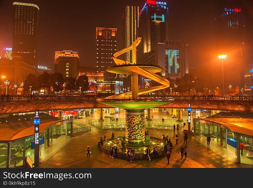 Photo of Illuminated Buildings during Night