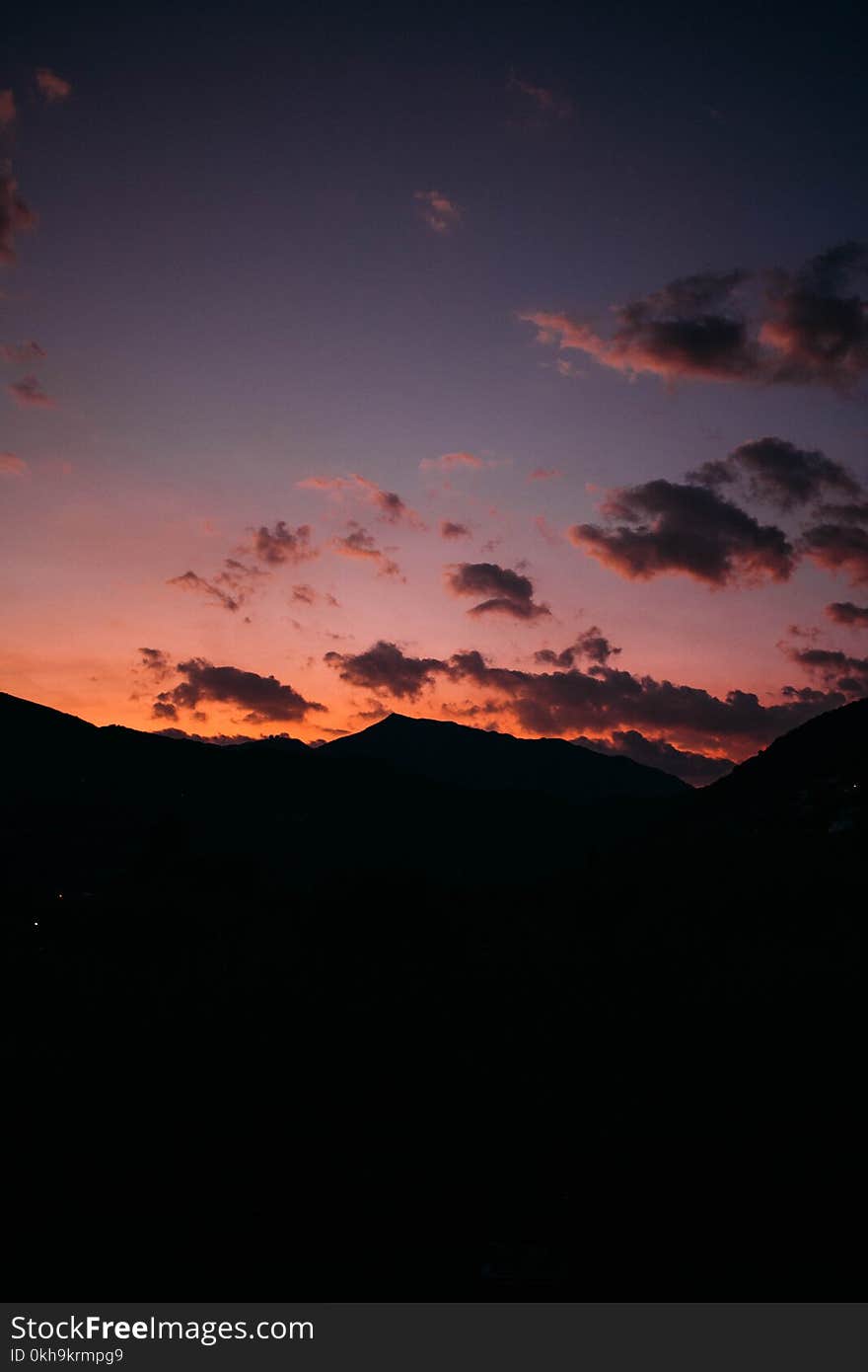 Silhouette of Mountain During Dawn