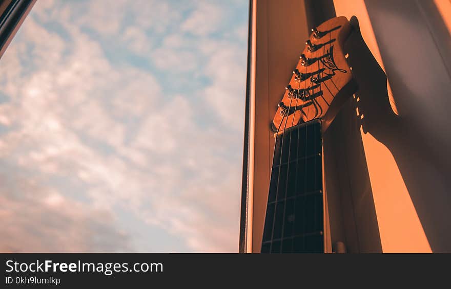 Brown Guitar Head Stock