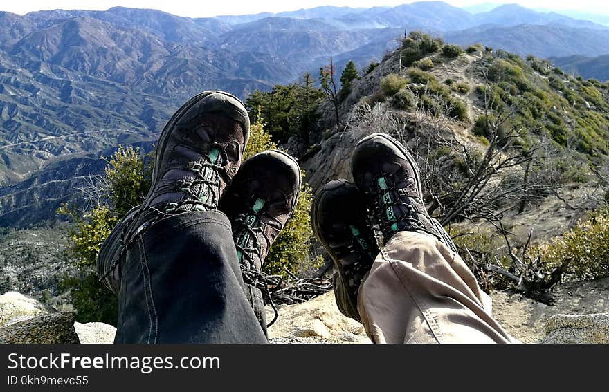 Two Person Wearing Hiking Shoes