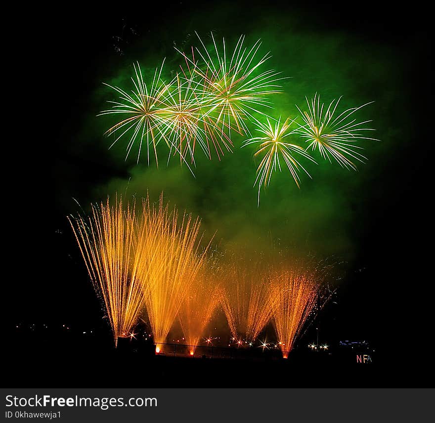 A huge Display of Fireworks at the Sioux Falls Fairgrounds during a Convention