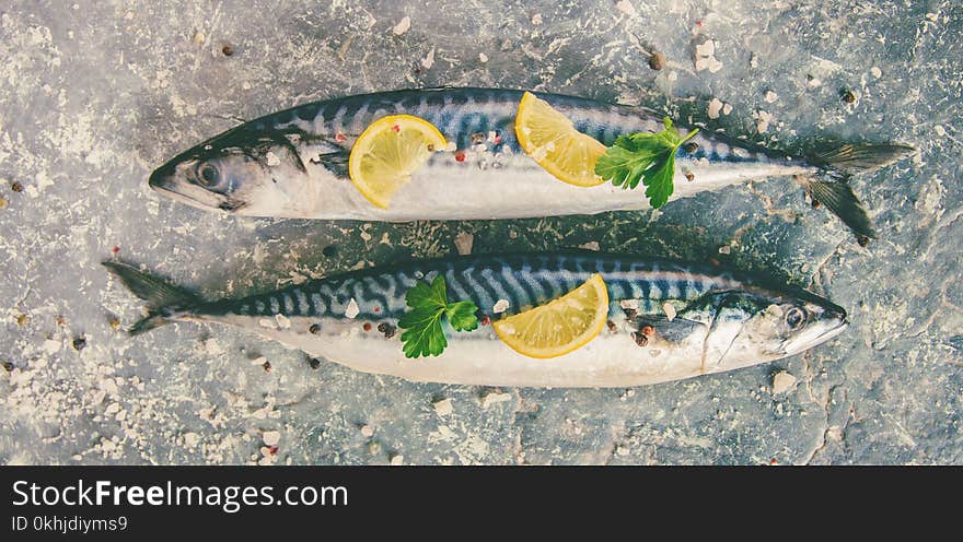 Raw fish of mackerel.