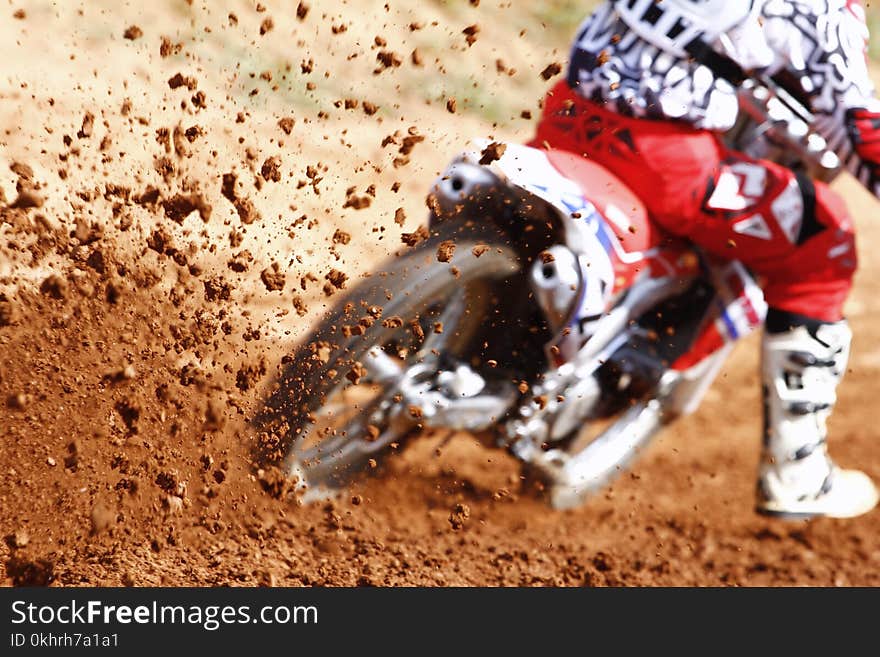 Red and White Dirt Bike