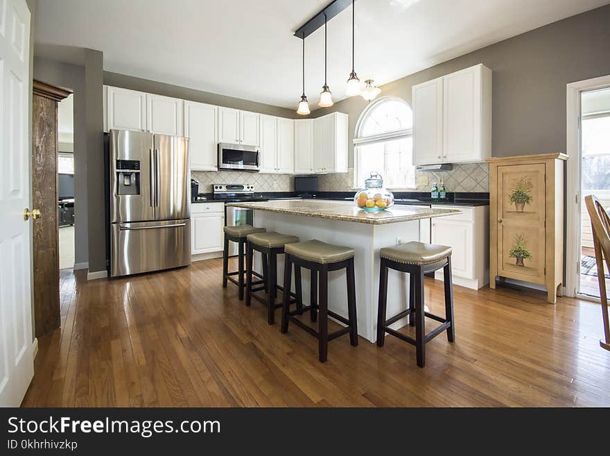 White Wooden Kitchen Island