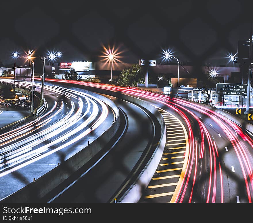 Photography of Light Streaks During Night Time