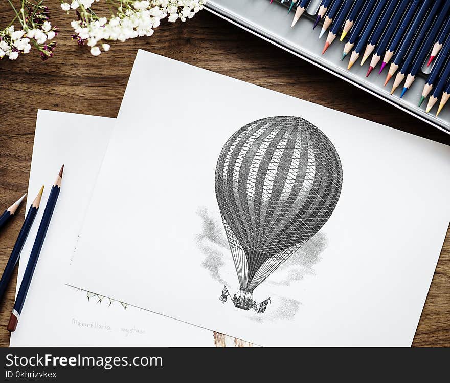 Hot Air Balloon Drawing