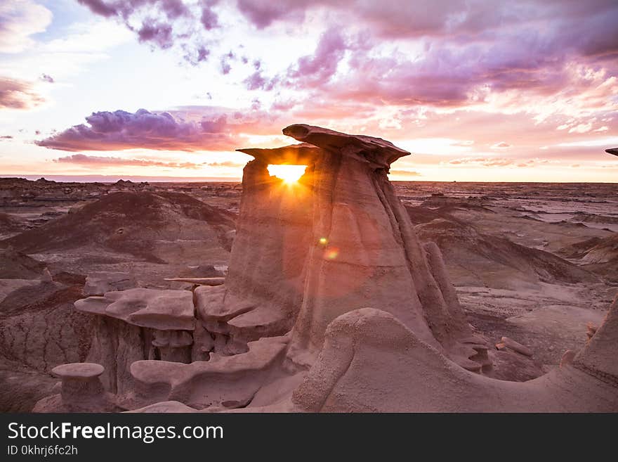 Cliff Landscape during Sunset