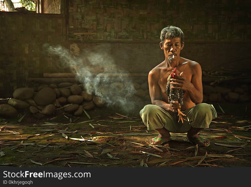 Man Holding Rooster