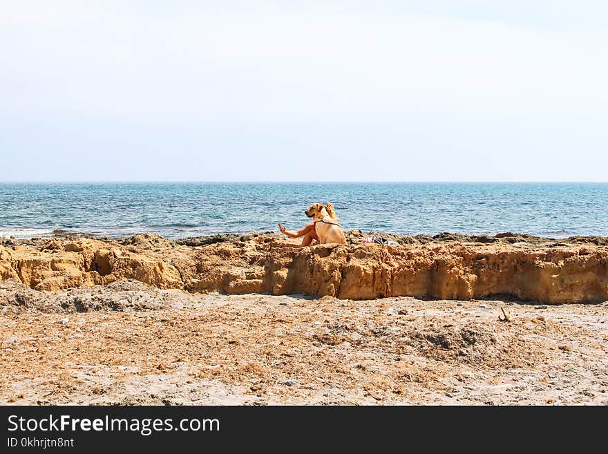 Photo of Open Sea Near Brown Land