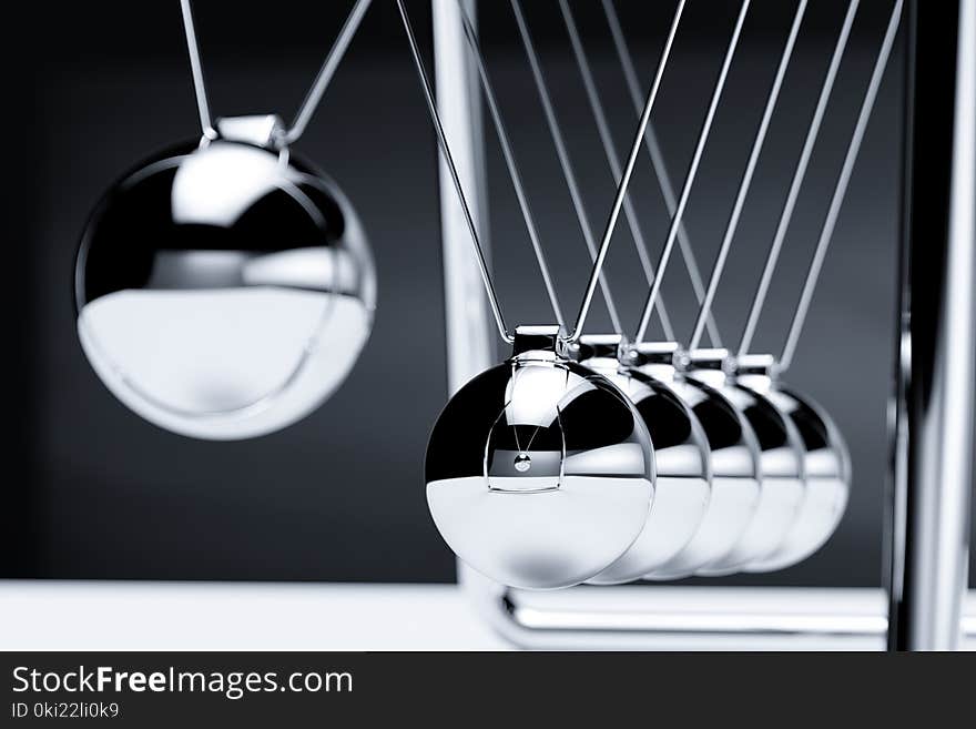 Balancing balls newton cradle. Business teamwork concept. 3d rendering illustration. Balancing balls newton cradle. Business teamwork concept. 3d rendering illustration