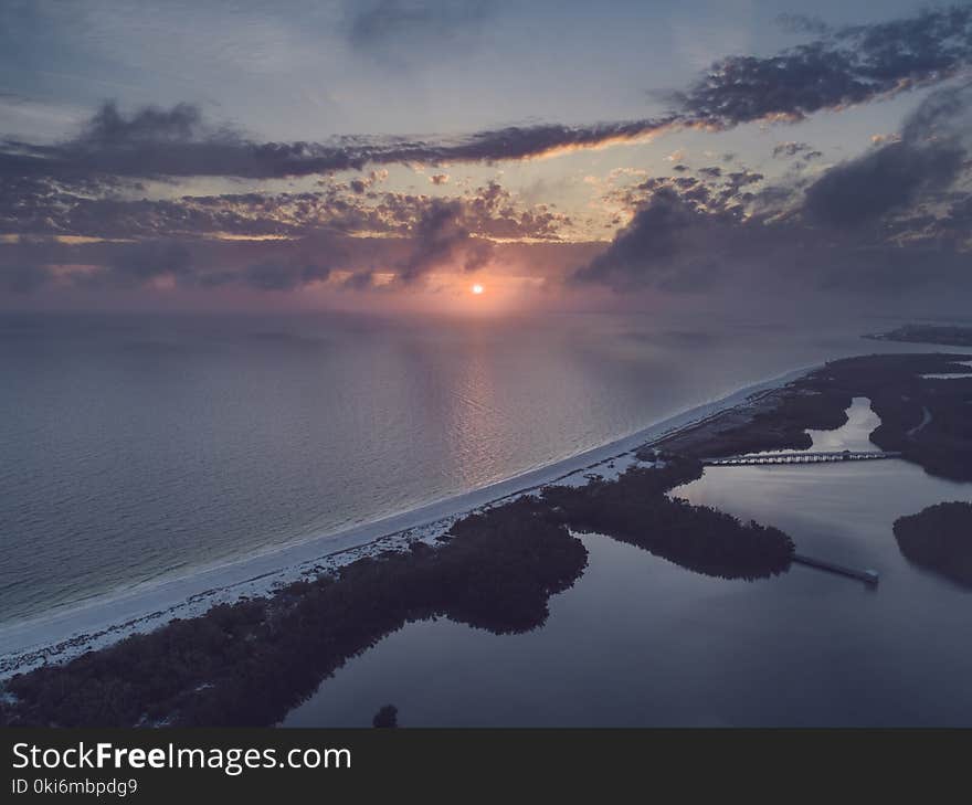 White Shoreline during Golden Hour