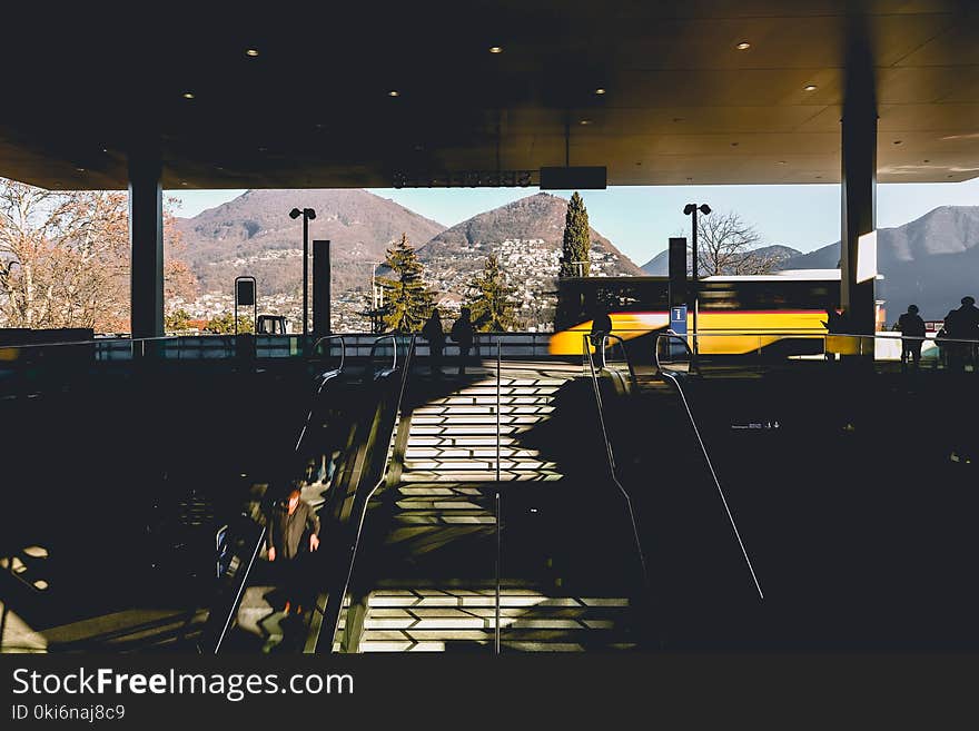 People Walking Near Stairs