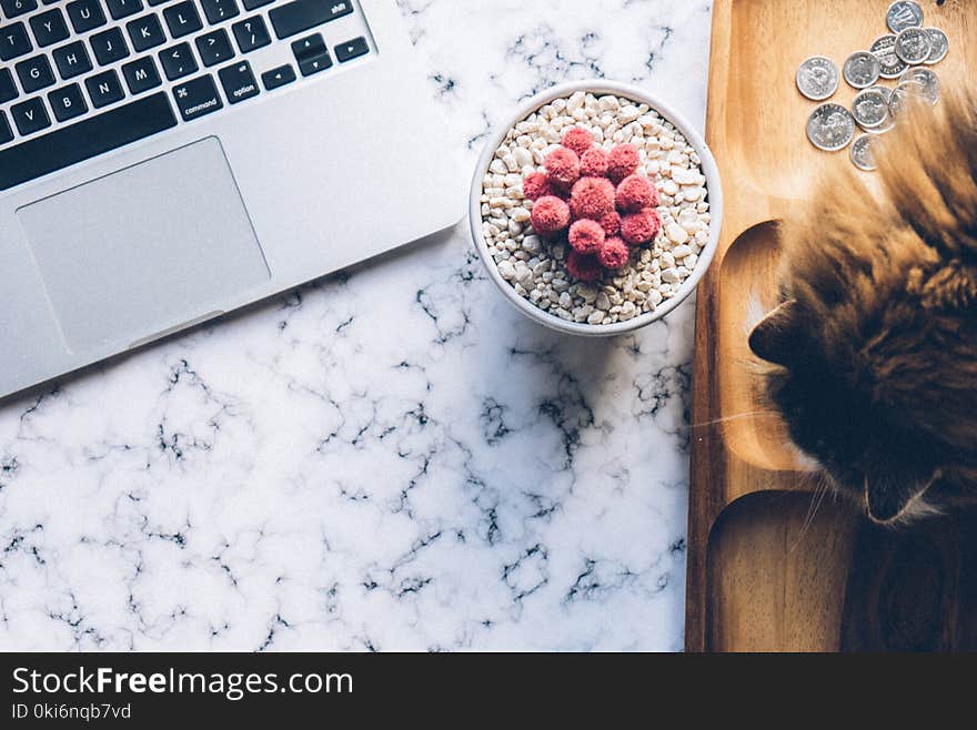 Laptop on Marble Countertop