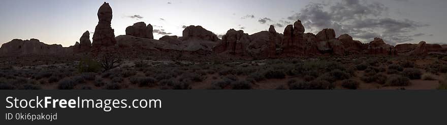 Panoramic Photo Of Rock Formations