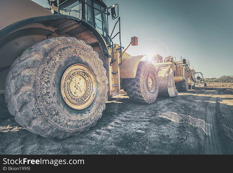 Bulldozer on construction site