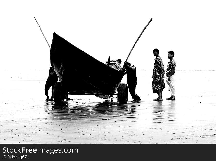 Black Outboard Boat