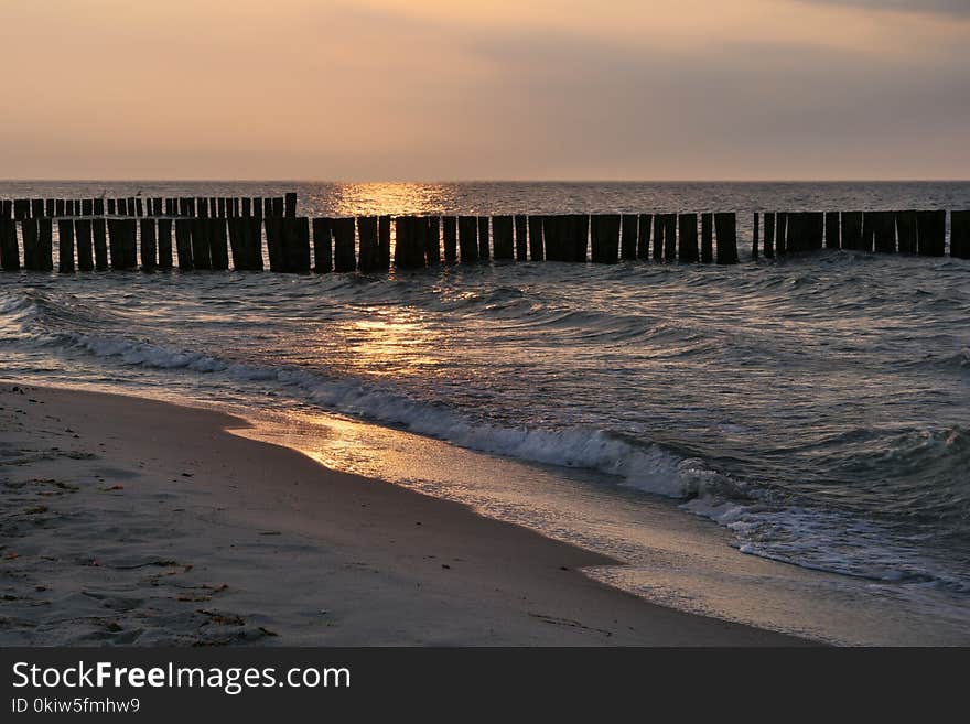 Sea, Pier, Body Of Water, Wave