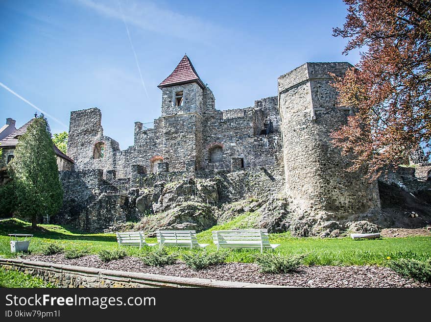 Castle, Building, Sky, Château