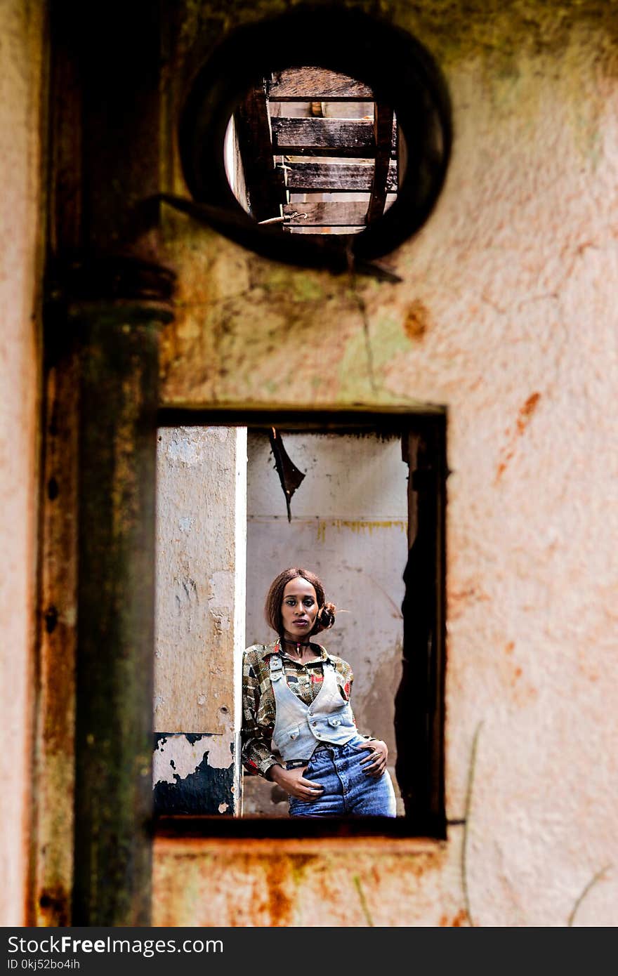 Woman Leaning On Wall