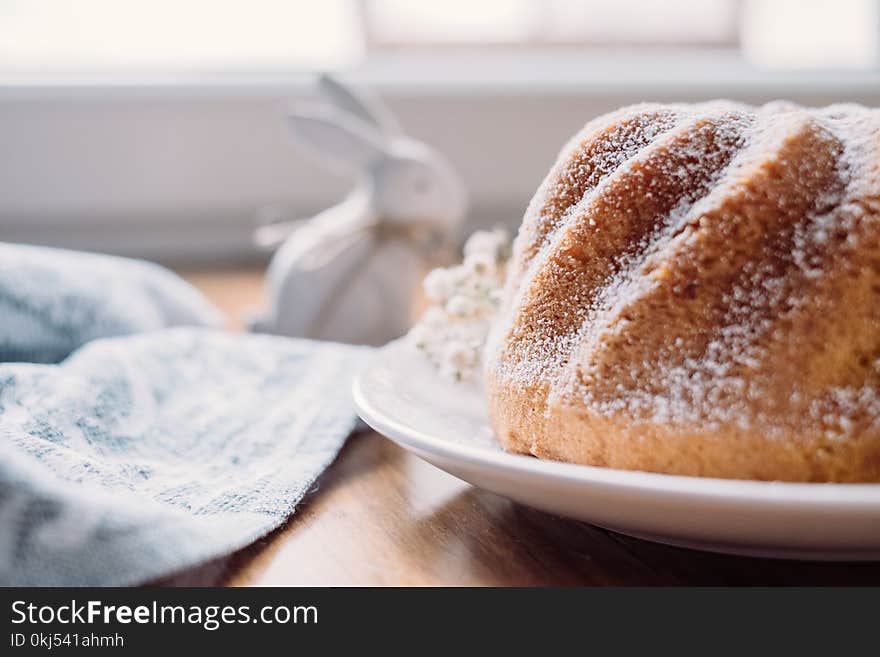 Bread on White Plate