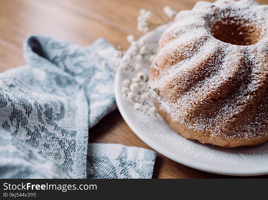 Chocolate Muffin on White Plate